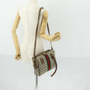 GUCCI GG Supreme Web Sherry Line Bag PVC 2way Beige Gold 67 02 3839 Auth BA8448-26