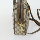 GUCCI GG Supreme Web Sherry Line Bag PVC 2way Beige Gold 67 02 3839 Auth BA8448-4