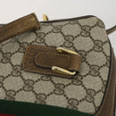 GUCCI GG Supreme Web Sherry Line Bag PVC 2way Beige Gold 67 02 3839 Auth BA8448-8