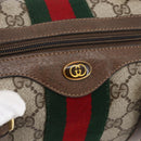GUCCI GG Supreme Web Sherry Line Boston Bag PVC Beige Gold 39 02 006 Auth BA8449-14