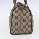 GUCCI GG Supreme Web Sherry Line Boston Bag PVC Beige Gold 39 02 006 Auth BA8449-4