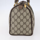 GUCCI GG Supreme Web Sherry Line Boston Bag PVC Beige Gold 39 02 006 Auth BA8449-5