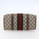 GUCCI GG Supreme Web Sherry Line Boston Bag PVC Beige Gold 39 02 006 Auth BA8449-9