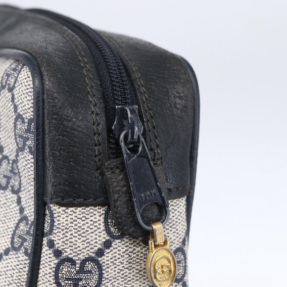 GUCCI GG Canvas Sherry Line Clutch Bag Red Navy 14.014.3553 Auth BA8450