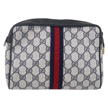 GUCCI GG Canvas Sherry Line Clutch Bag Red Navy 14.014.3553 Auth BA8450 - 0