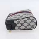 GUCCI GG Canvas Sherry Line Clutch Bag Red Navy 14.014.3553 Auth BA8450-3