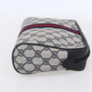 GUCCI GG Canvas Sherry Line Clutch Bag Red Navy 14.014.3553 Auth BA8450-4