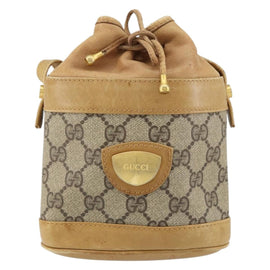 GUCCI GG Supreme Shoulder Bag PVC Beige Gold 001 261 0952 Auth BA8451 - 0