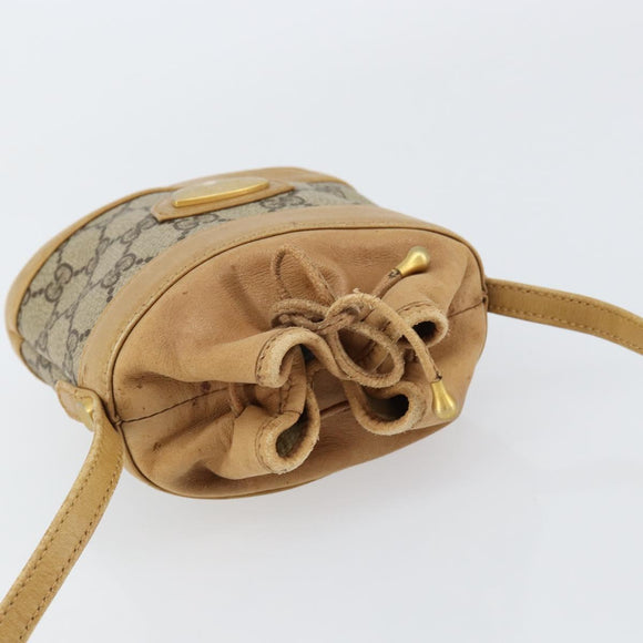 GUCCI GG Supreme Shoulder Bag PVC Beige Gold 001 261 0952 Auth BA8451