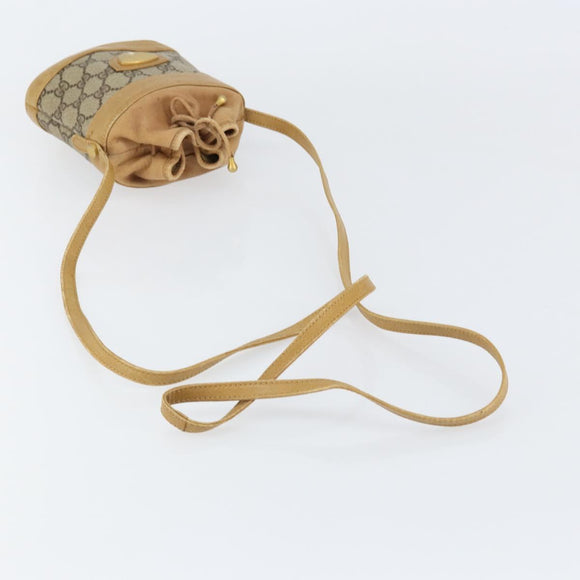 GUCCI GG Supreme Shoulder Bag PVC Beige Gold 001 261 0952 Auth BA8451