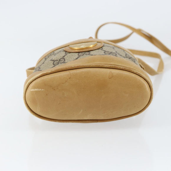 GUCCI GG Supreme Shoulder Bag PVC Beige Gold 001 261 0952 Auth BA8451