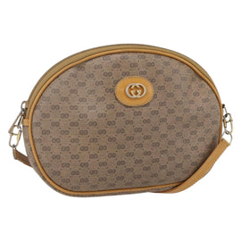 GUCCI Micro GG Supreme Shoulder Bag PVC Beige Gold 007 104 0013 Auth BA8452