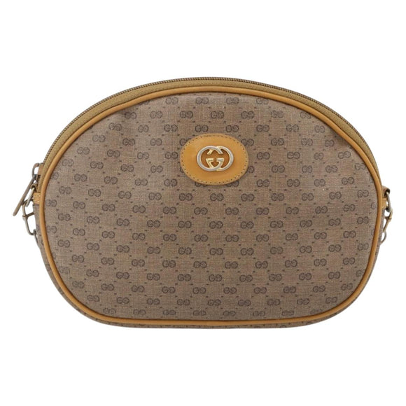 GUCCI Micro GG Supreme Shoulder Bag PVC Beige Gold 007 104 0013 Auth BA8452