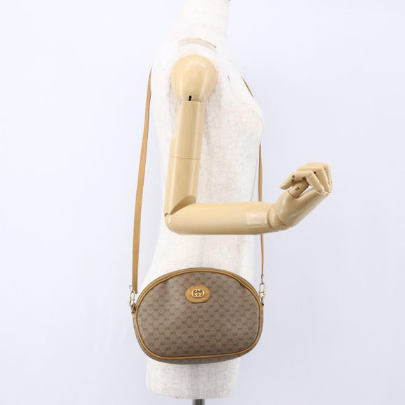 GUCCI Micro GG Supreme Shoulder Bag PVC Beige Gold 007 104 0013 Auth BA8452