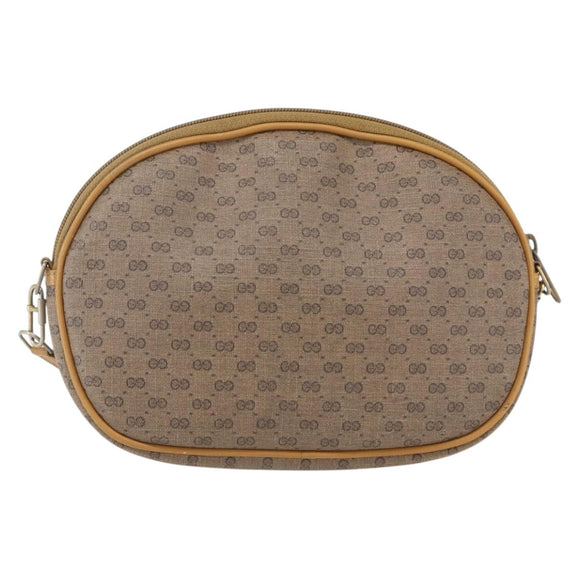 GUCCI Micro GG Supreme Shoulder Bag PVC Beige Gold 007 104 0013 Auth BA8452