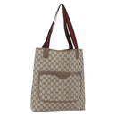GUCCI GG Supreme Web Sherry Line Tote Bag PVC Beige Gold 39 02 003 Auth BA8453-1