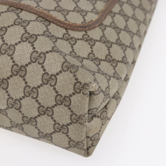 GUCCI GG Supreme Web Sherry Line Tote Bag PVC Beige Gold 39 02 003 Auth BA8453