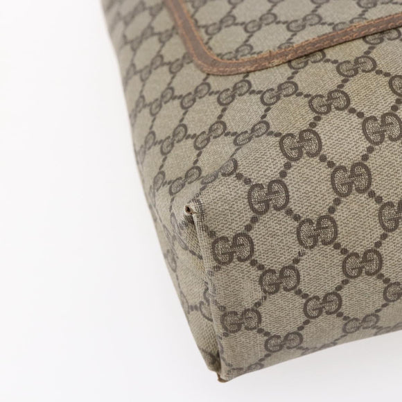 GUCCI GG Supreme Web Sherry Line Tote Bag PVC Beige Gold 39 02 003 Auth BA8453