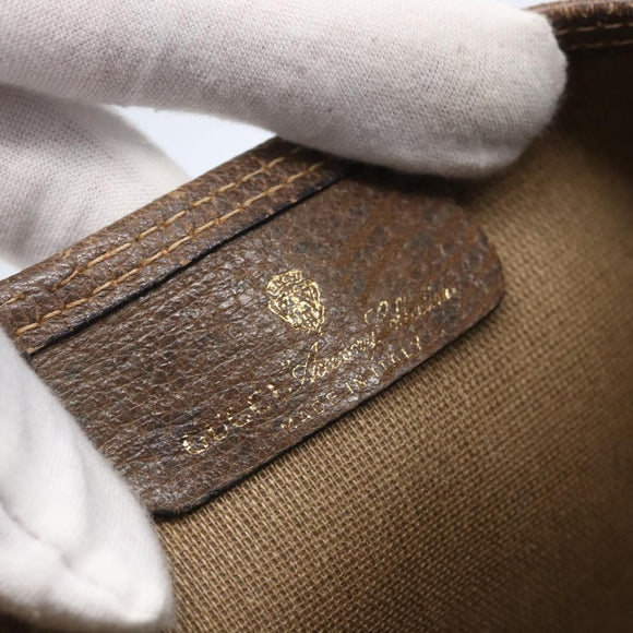 GUCCI GG Supreme Web Sherry Line Tote Bag PVC Beige Gold 39 02 003 Auth BA8453