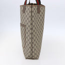 GUCCI GG Supreme Web Sherry Line Tote Bag PVC Beige Gold 39 02 003 Auth BA8453-5