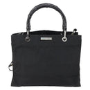 GUCCI GG Canvas Bamboo Tote Bag Nylon 2way Black Silver 002 1016 Auth BA8455-2