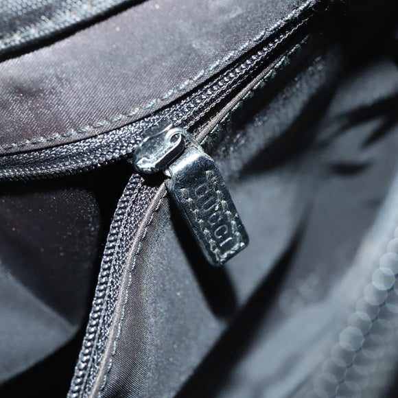 GUCCI GG Canvas Bamboo Tote Bag Nylon 2way Black Silver 002 1016 Auth BA8455