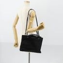 GUCCI GG Canvas Bamboo Tote Bag Nylon 2way Black Silver 002 1016 Auth BA8455-24