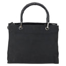 GUCCI GG Canvas Bamboo Tote Bag Nylon 2way Black Silver 002 1016 Auth BA8455-3