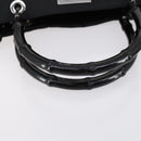 GUCCI GG Canvas Bamboo Tote Bag Nylon 2way Black Silver 002 1016 Auth BA8455-9
