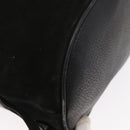 GUCCI Shoulder Bag Suede Leather Black Gold Auth BA8456-12