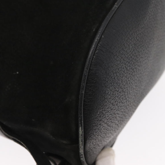 GUCCI Shoulder Bag Suede Leather Black Gold Auth BA8456