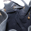 GUCCI Shoulder Bag Suede Leather Black Gold Auth BA8456-19