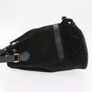 GUCCI Shoulder Bag Suede Leather Black Gold Auth BA8456-5