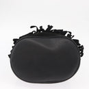 GUCCI Shoulder Bag Suede Leather Black Gold Auth BA8456-9