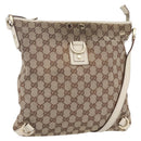 GUCCI GG Canvas Abbey Shoulder Bag Beige Gold 131326 Auth BA8457-1
