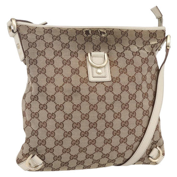 GUCCI GG Canvas Abbey Shoulder Bag Beige Gold 131326 Auth BA8457