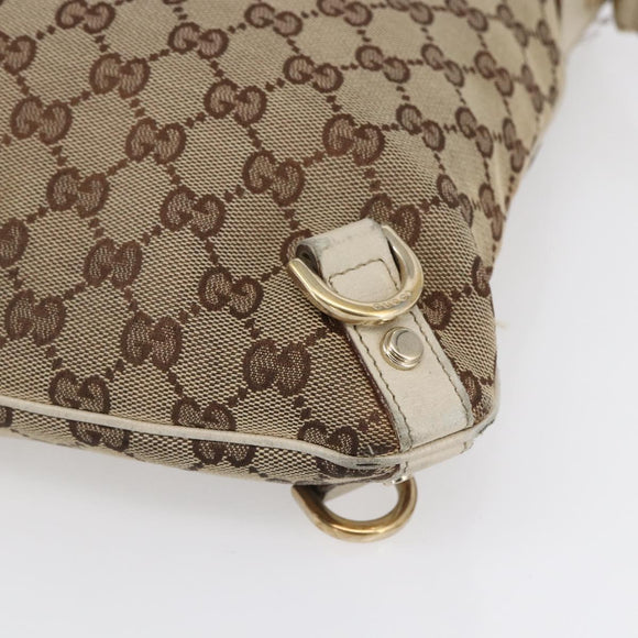 GUCCI GG Canvas Abbey Shoulder Bag Beige Gold 131326 Auth BA8457