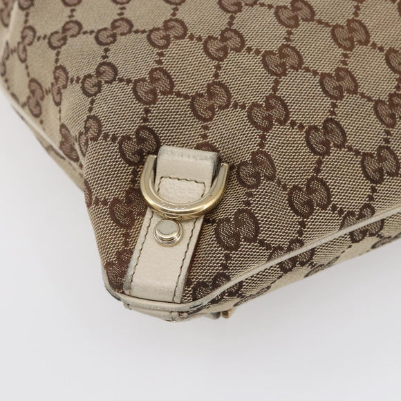 GUCCI GG Canvas Abbey Shoulder Bag Beige Gold 131326 Auth BA8457