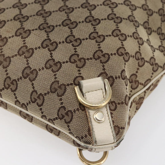 GUCCI GG Canvas Abbey Shoulder Bag Beige Gold 131326 Auth BA8457