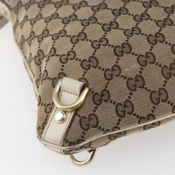 GUCCI GG Canvas Abbey Shoulder Bag Beige Gold 131326 Auth BA8457
