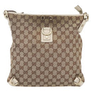GUCCI GG Canvas Abbey Shoulder Bag Beige Gold 131326 Auth BA8457-13
