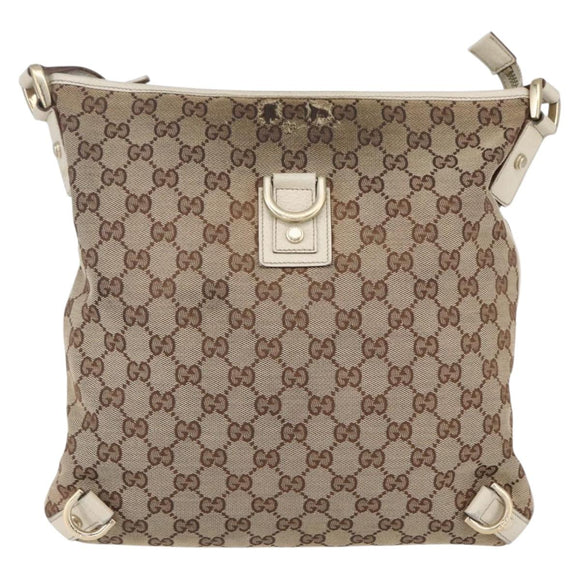 GUCCI GG Canvas Abbey Shoulder Bag Beige Gold 131326 Auth BA8457