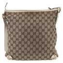 GUCCI GG Canvas Abbey Shoulder Bag Beige Gold 131326 Auth BA8457-2