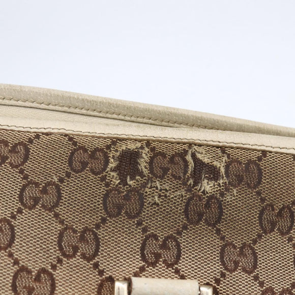 GUCCI GG Canvas Abbey Shoulder Bag Beige Gold 131326 Auth BA8457