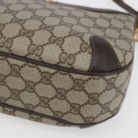 GUCCI GG Supreme Shoulder Bag PVC Beige Gold 32 02 022 Auth BA8458