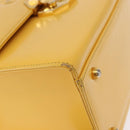 Gianni Versace Sunburst Hand Bag Leather Yellow Gold Auth BA8459-10