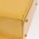 Gianni Versace Sunburst Hand Bag Leather Yellow Gold Auth BA8459-12