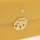 Gianni Versace Sunburst Hand Bag Leather Yellow Gold Auth BA8459-15