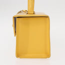 Gianni Versace Sunburst Hand Bag Leather Yellow Gold Auth BA8459-4