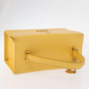 Gianni Versace Sunburst Hand Bag Leather Yellow Gold Auth BA8459-6